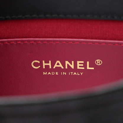 Chanel Shiny Calfskin Quilted Suede Goatskin Belt Bag Black 6 of 12