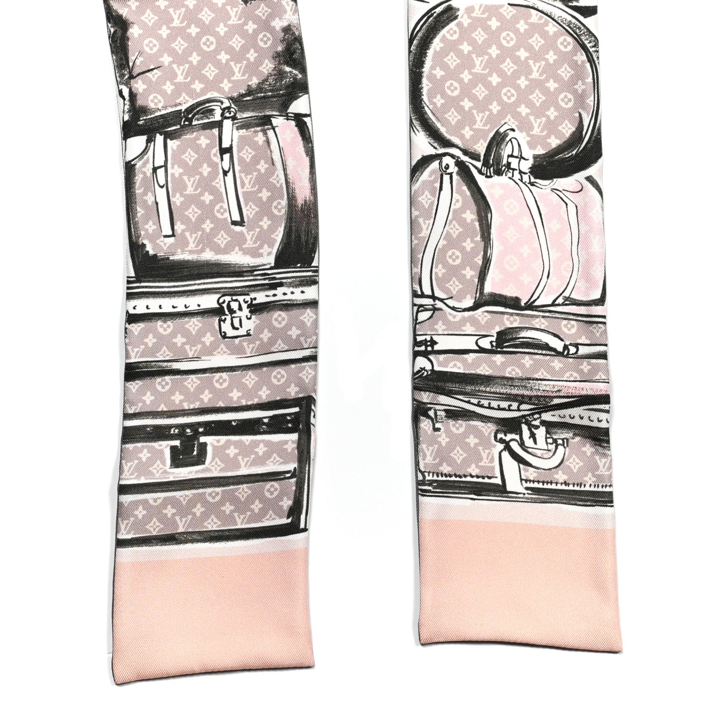 Louis Vuitton Silk Monogram Trunks Bandeau Rose Poudre 2 of 3