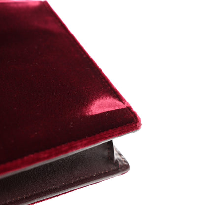 Saint Laurent Velvet Crystal Monogram Kate Tassel Shoulder Bag Burgundy 10 of 10