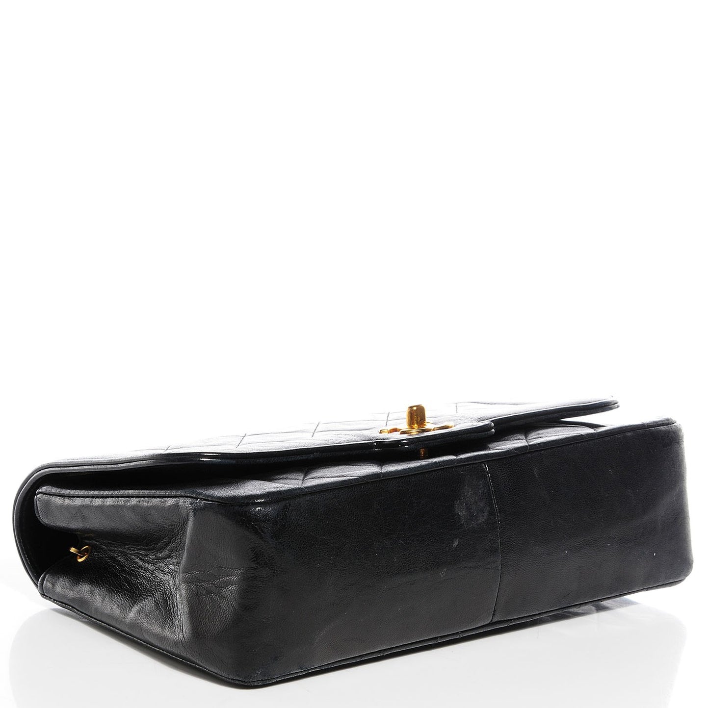 Lambskin Medium Single Flap Black