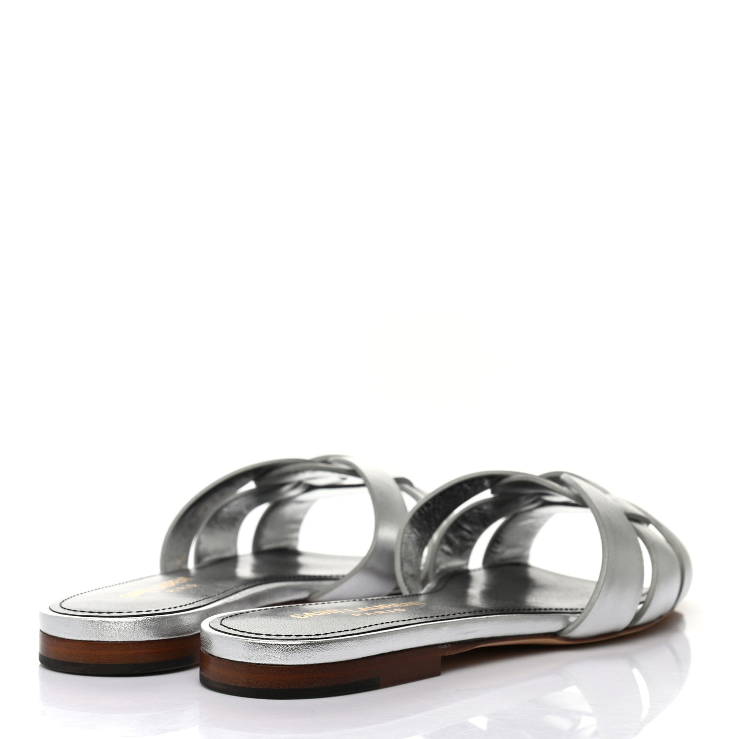 Calfskin Tribute 05 Slide Sandals 35.5 Argent