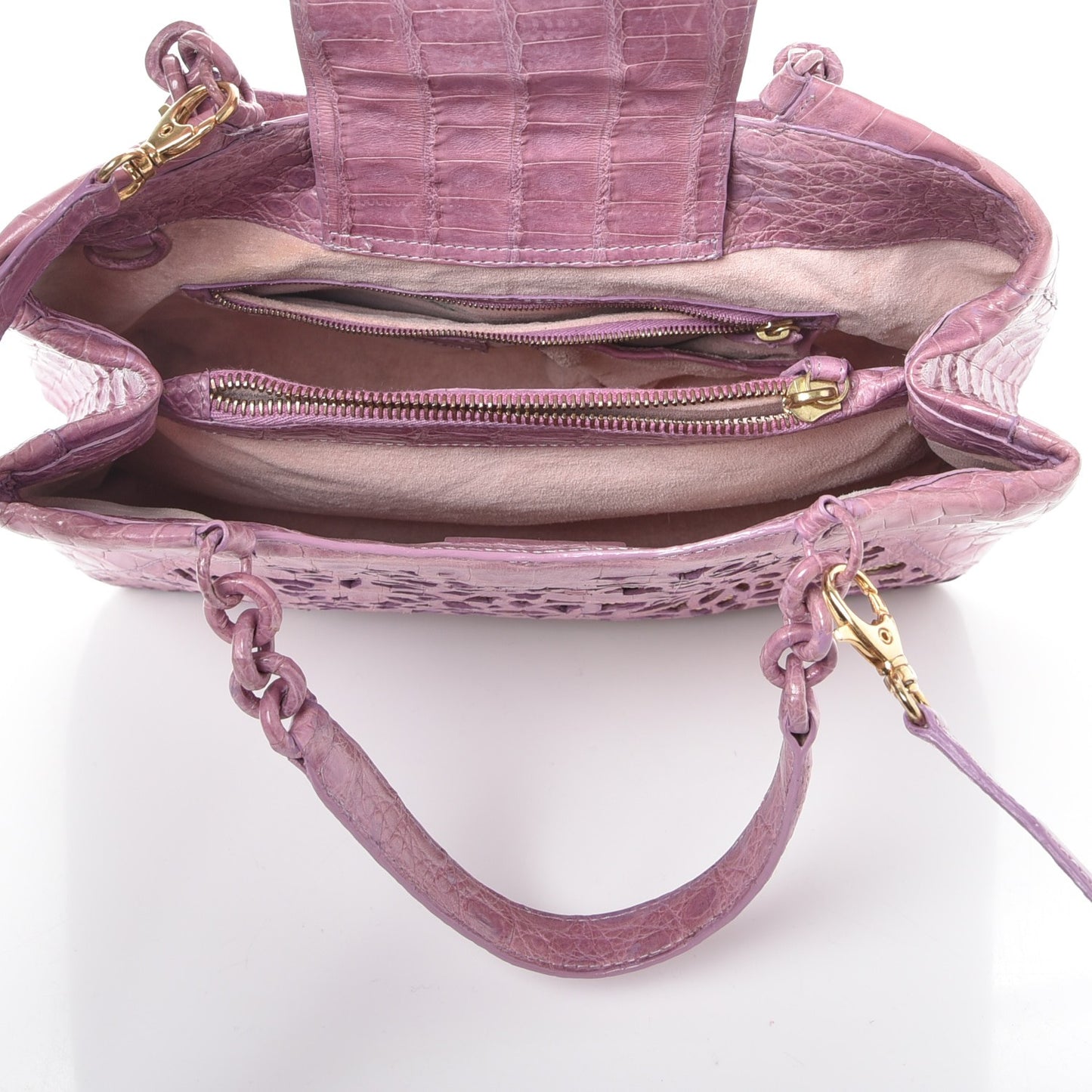 Crocodile Laser Cut Handbag Violet