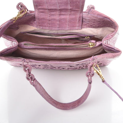 Nancy Gonzalez Crocodile Laser Cut Handbag Violet 6 of 9