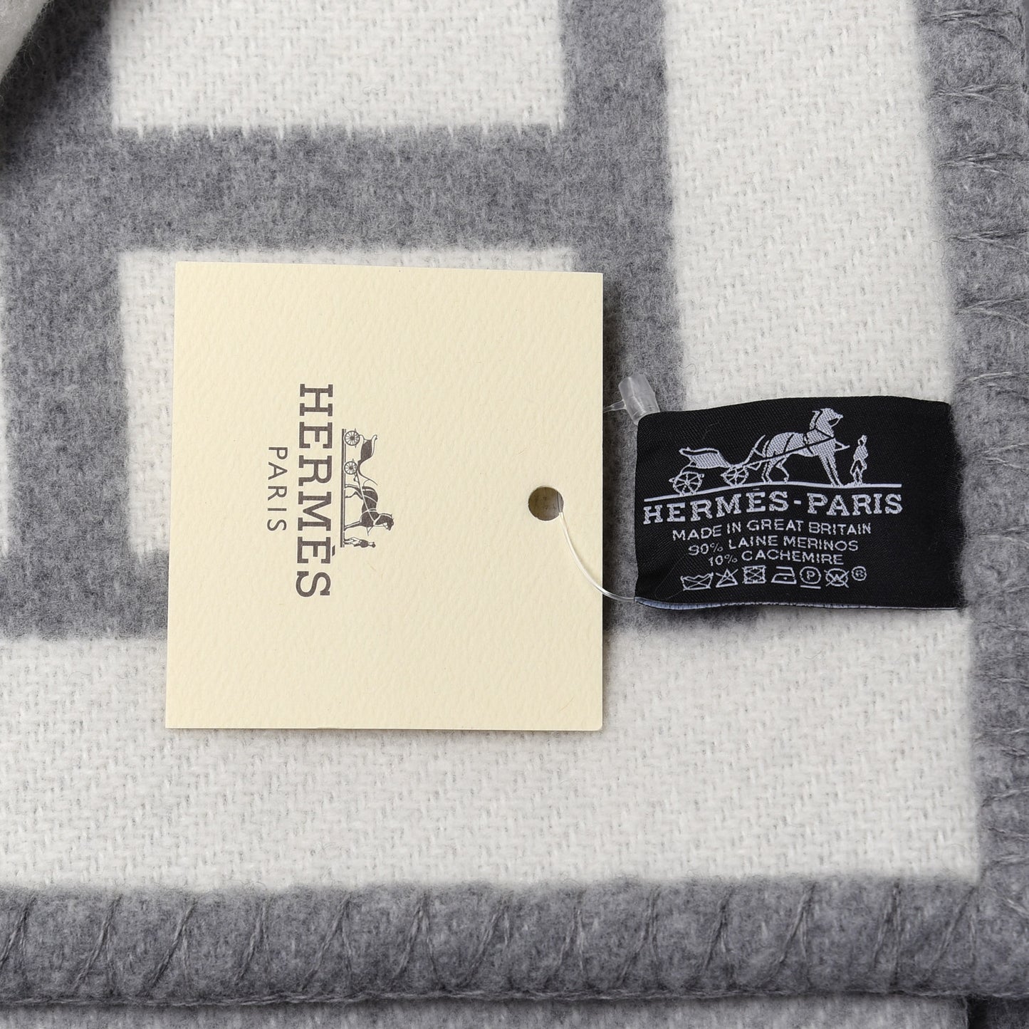 Wool Cashmere Avalon III Blanket Ecru Gris Clair