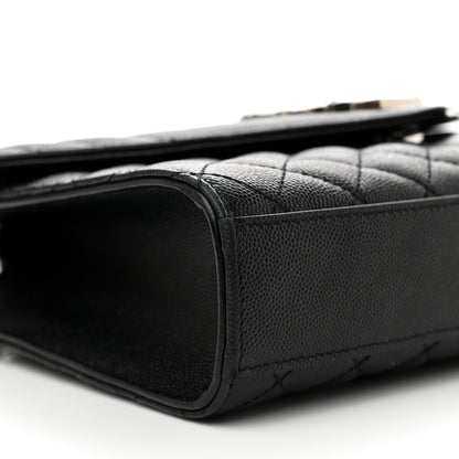 Saint Laurent Grain De Poudre Textured Mixed Matelasse Triquilt Medium Monogram Satchel Black 9 of 13