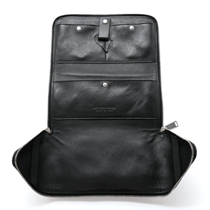 Bottega Veneta Calfskin Intarsio Toiletry Case Black 5 of 7