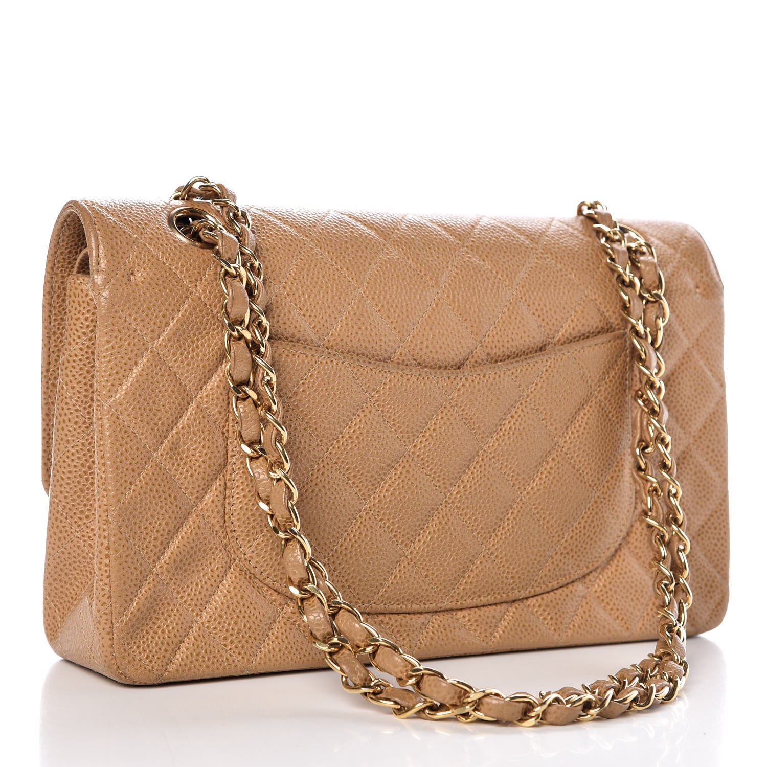 Chanel Caviar Quilted Medium Double Flap Beige 3 of 16