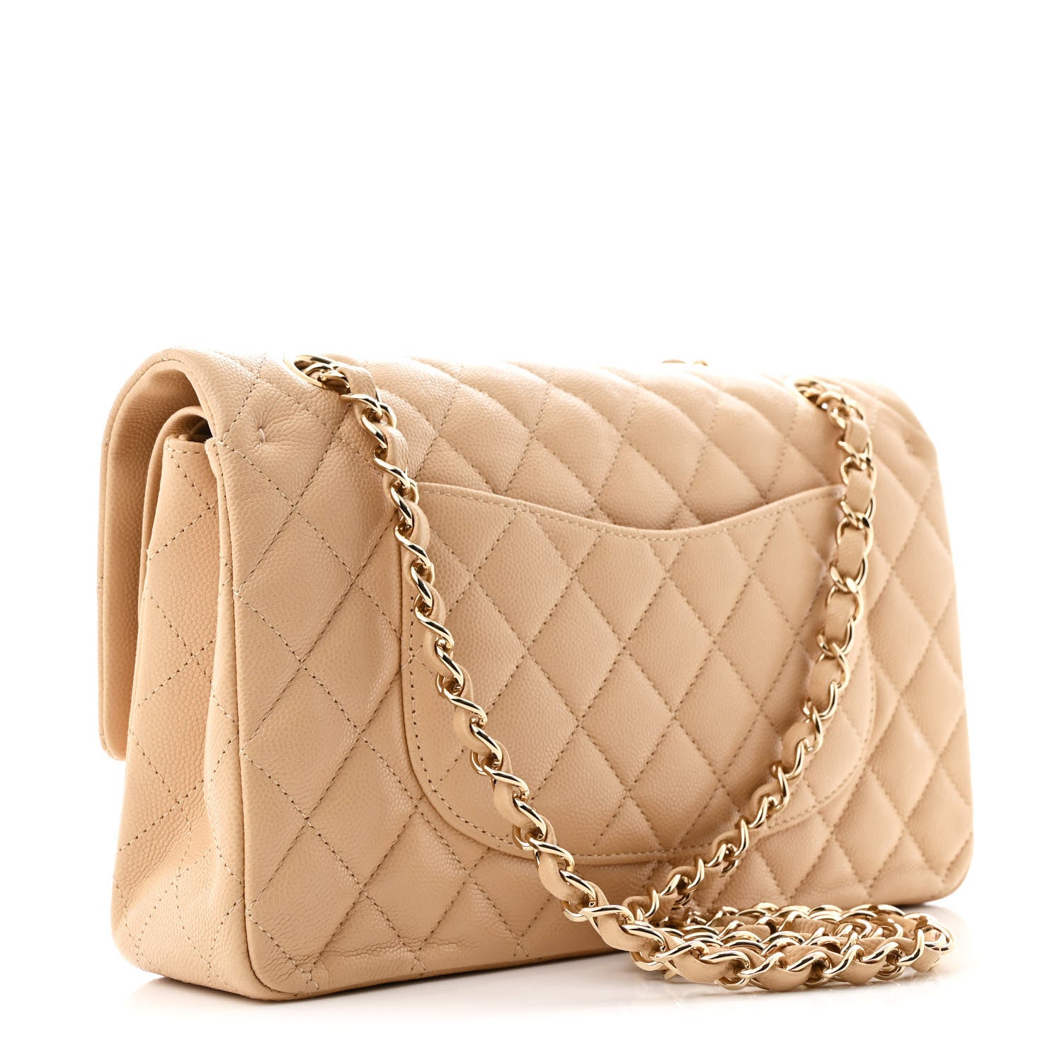 Chanel Caviar Quilted Medium Double Flap Beige 3 of 10