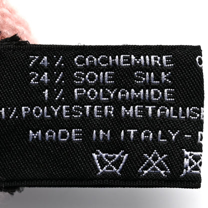 Chanel Cashmere Silk CC Gloves Pink Light Blue 4 of 5