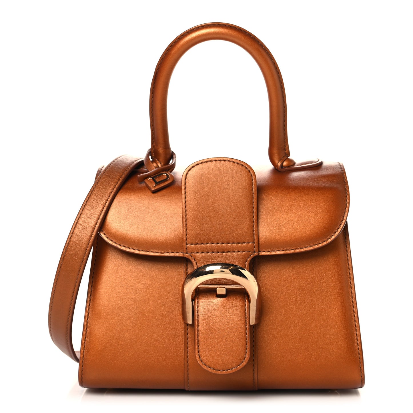 Box Calfskin Mini Brillant Satchel Bronze