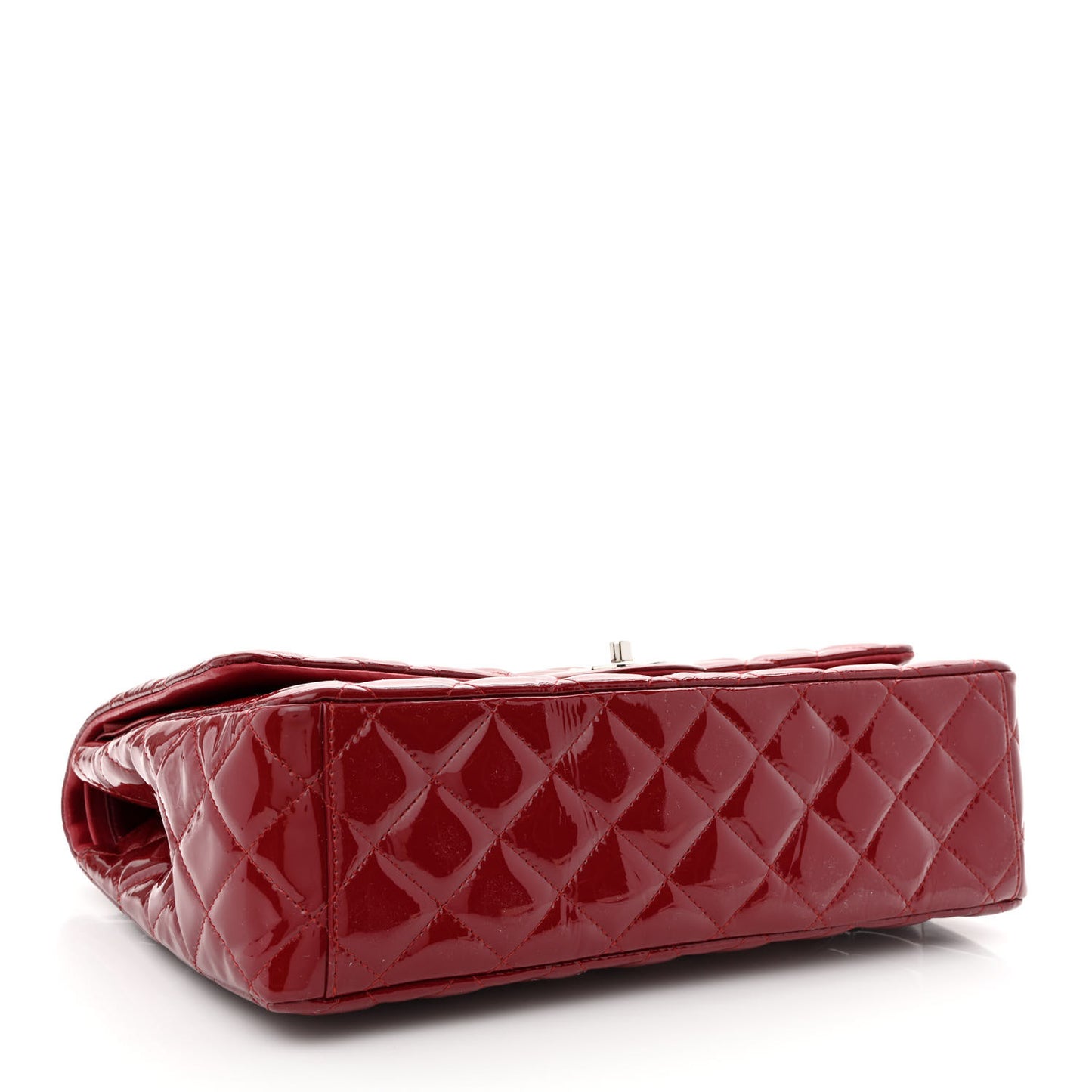 Patent Quilted Maxi Double Flap Red