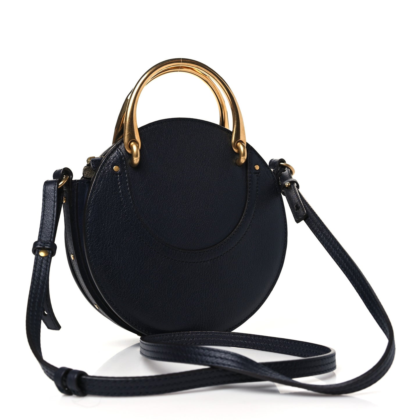 Shiny Goatskin Suede Small Pixie Bag Full Blue