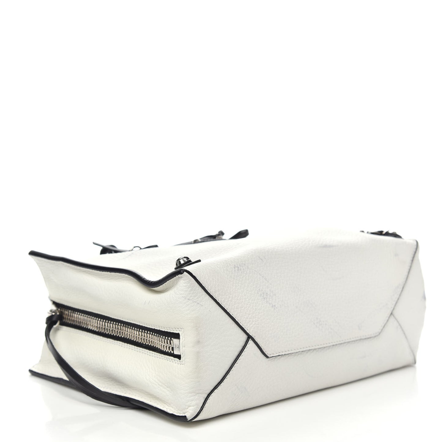 Veau Papier A6 Zip Around Tote White Black