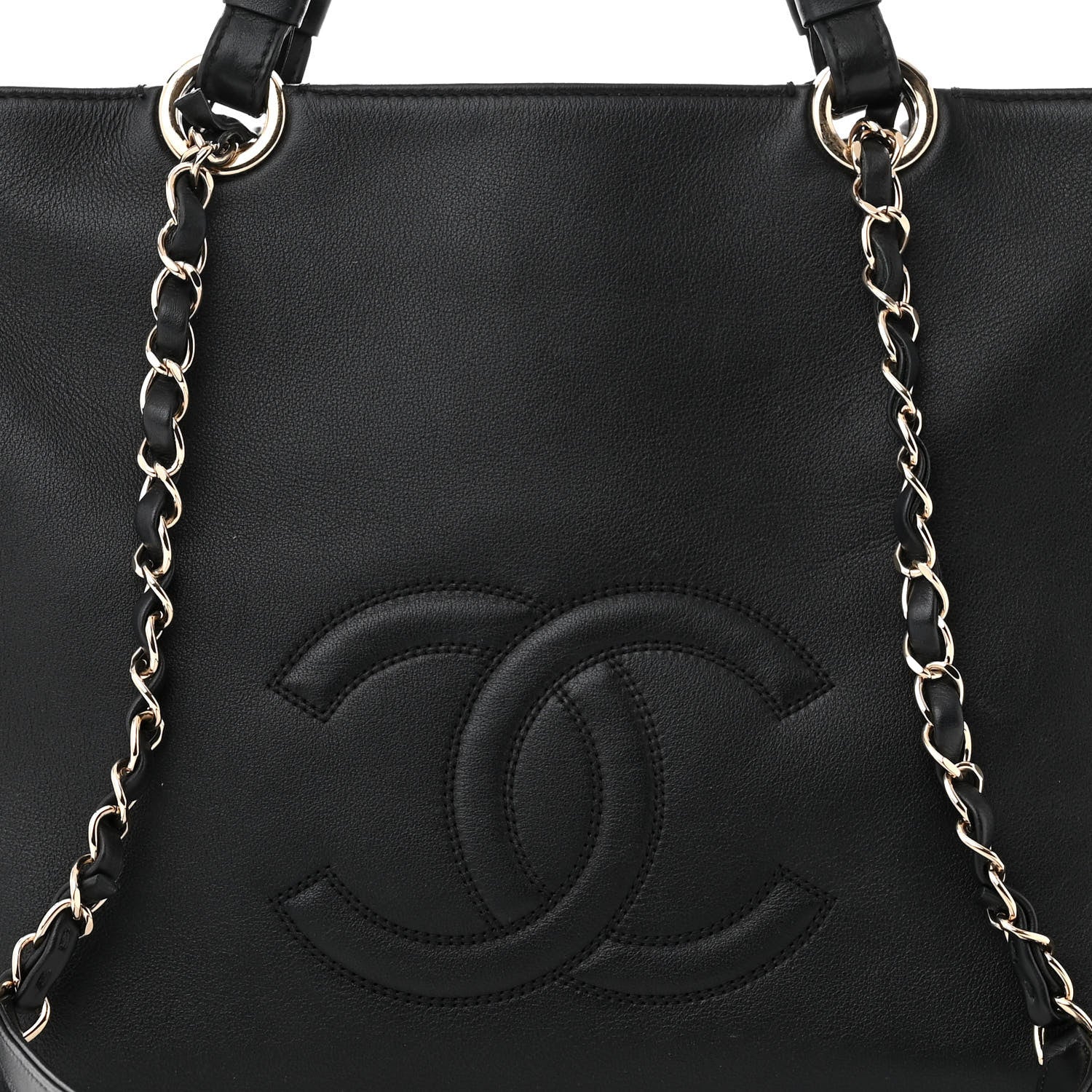 Chanel Calfskin CC Zipped Shopping Tote Black 8 of 11