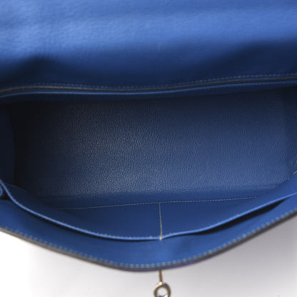 Hermes Epsom Candy Kelly Retourne 35 Bleu Electrique Mykonos 6 of 36