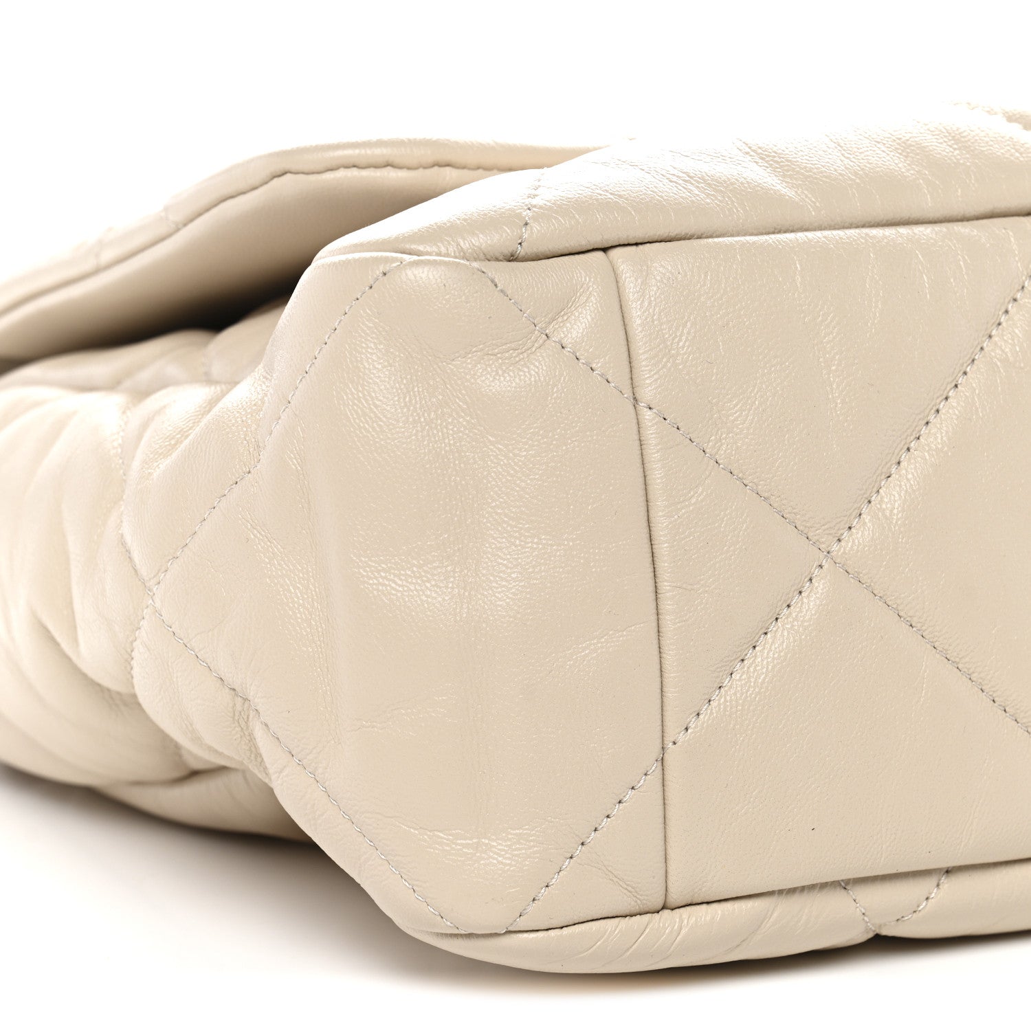 Chanel Goatskin Quilted Maxi Chanel 19 Flap Beige 9 of 10