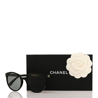 Chanel Acetate Metal Pantos Sunglasses 5440-A Black Gold 9 of 9