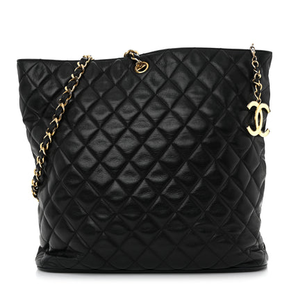 Chanel Lambskin Quilted Shopping Tote Black 1 of 13