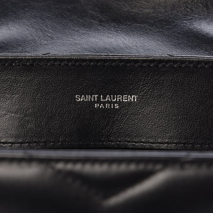 Saint Laurent Calfskin Y Quilted Monogram Small Loulou Chain Satchel Black 6 of 13