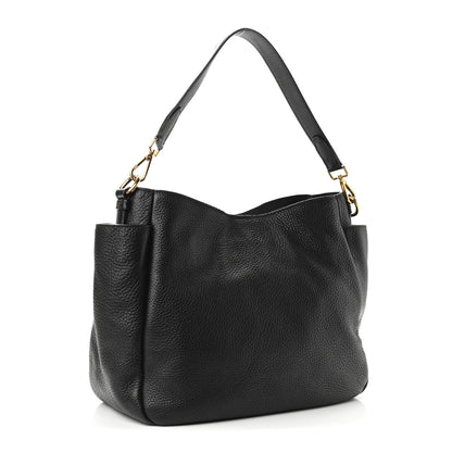 Prada Vitello Daino Side Pocket Hobo Black 3 of 10
