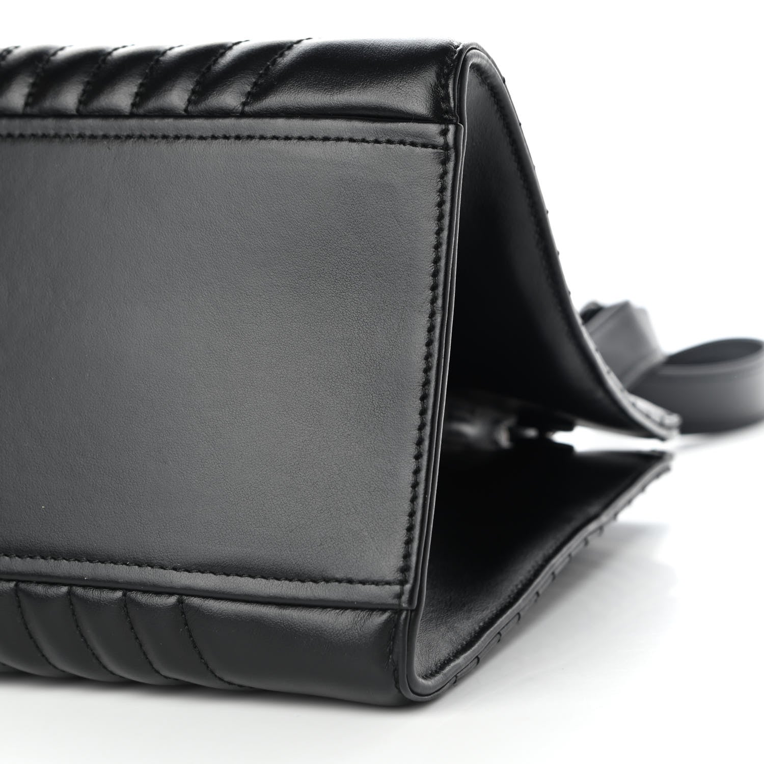 Prada Soft Calfskin Impunture Diagramme Tote Black 8 of 8