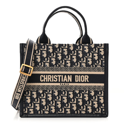 Christian Dior Oblique Calfskin Small Book Tote With Strap Blue Multicolor 1 of 10