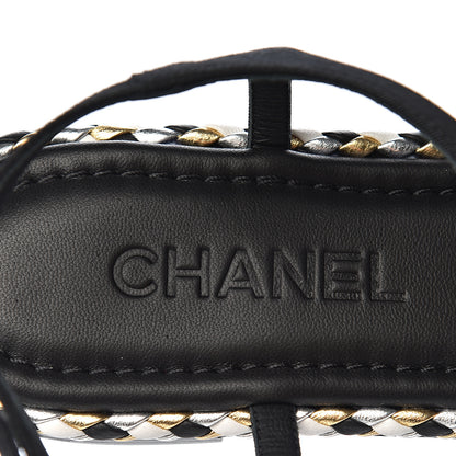 Chanel Grosgrain Chain Thong Sandals 39 Black 6 of 11