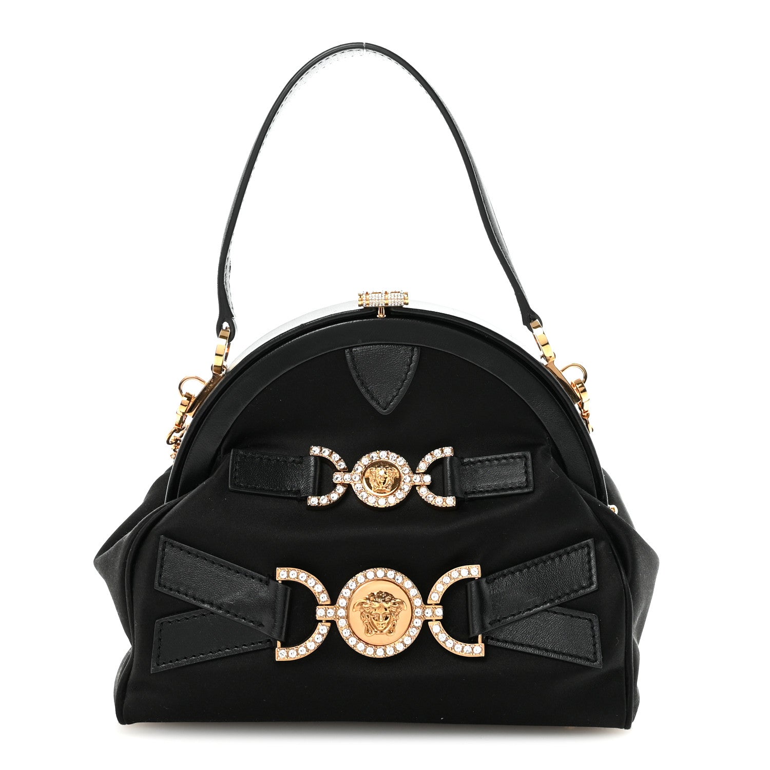 Versace Satin Crystal Medusa 95 Plaque Bag Black 1 of 9