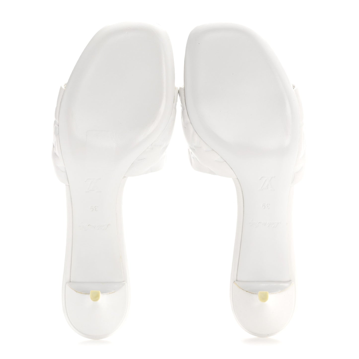 Lambskin Embossed Monogram Revival Mid Heel Mules 39 White