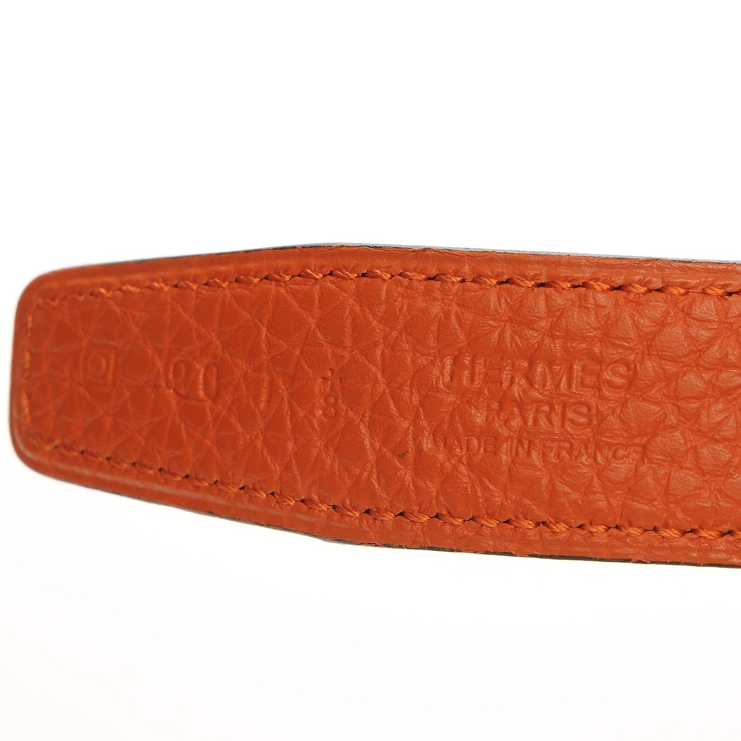 Hermes Togo Swift 24mm Sydney 90 Belt Orange Chocolate 6 of 8