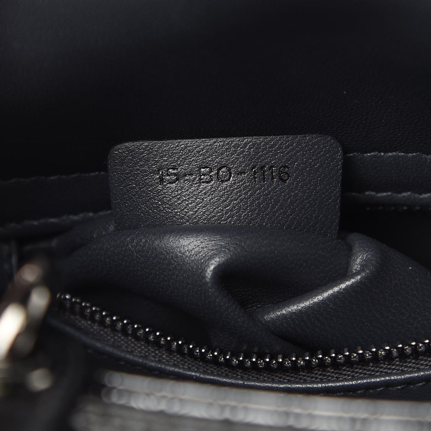 Metallic Patent Micro-Cannage Mini Lady Dior Onyx Black