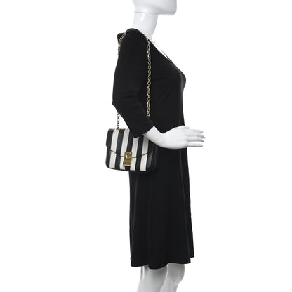 Celine Shiny Calfskin Stripes Small C Bag Black 2 of 13