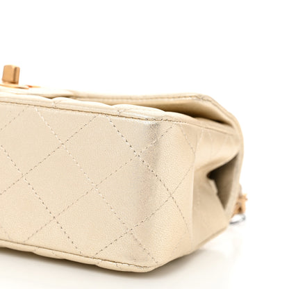 Chanel Metallic Lambskin Quilted Mini Rectangular Flap Gold 10 of 11