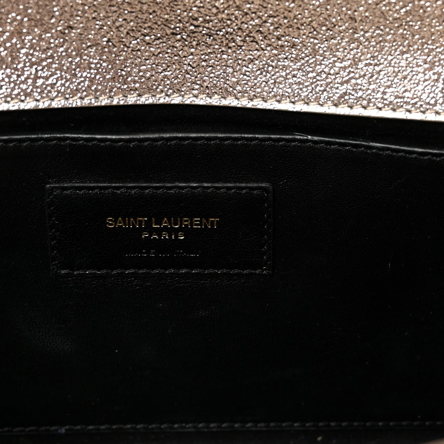 Textured Metallic Calfskin Classic Monogram Cassandre Clutch Pale Gold