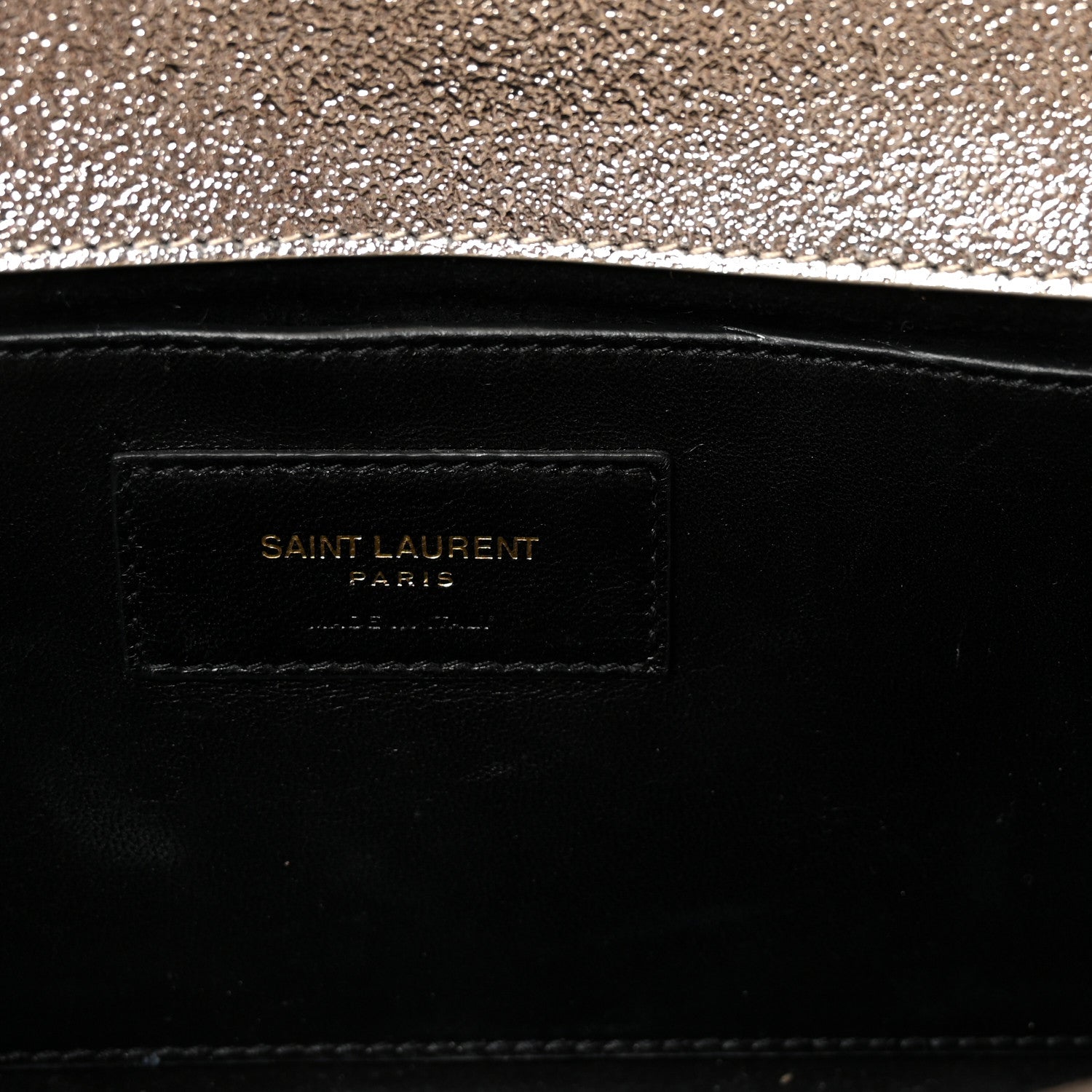 Saint Laurent Textured Metallic Calfskin Classic Monogram Cassandre Clutch Pale Gold 11 of 12