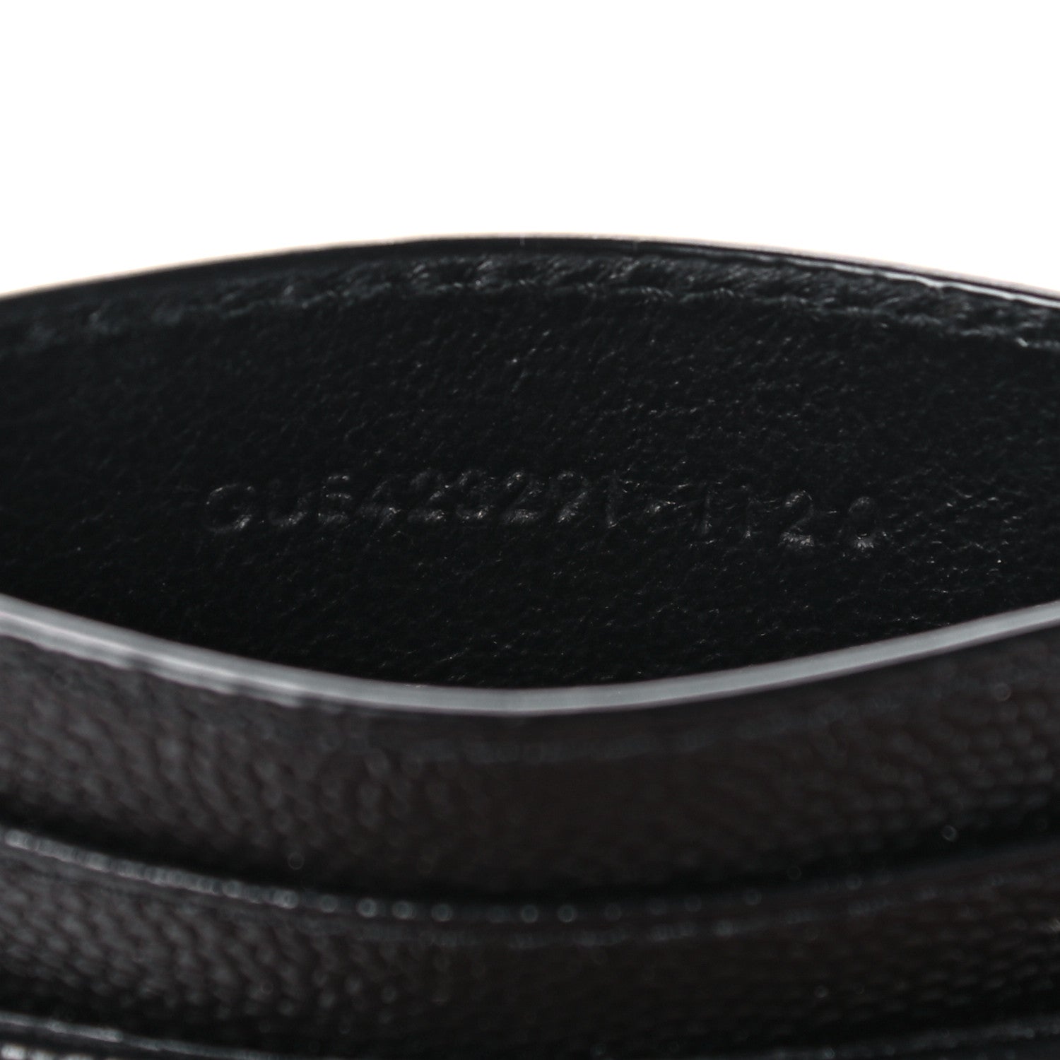 Saint Laurent Grain De Poudre Matelasse Chevron Monogram Credit Card Case Black 7 of 8