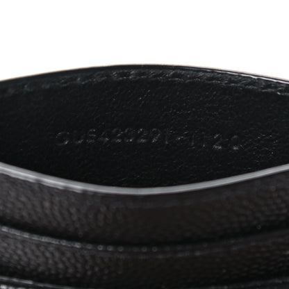 Saint Laurent Grain De Poudre Matelasse Chevron Monogram Credit Card Case Black 7 of 8