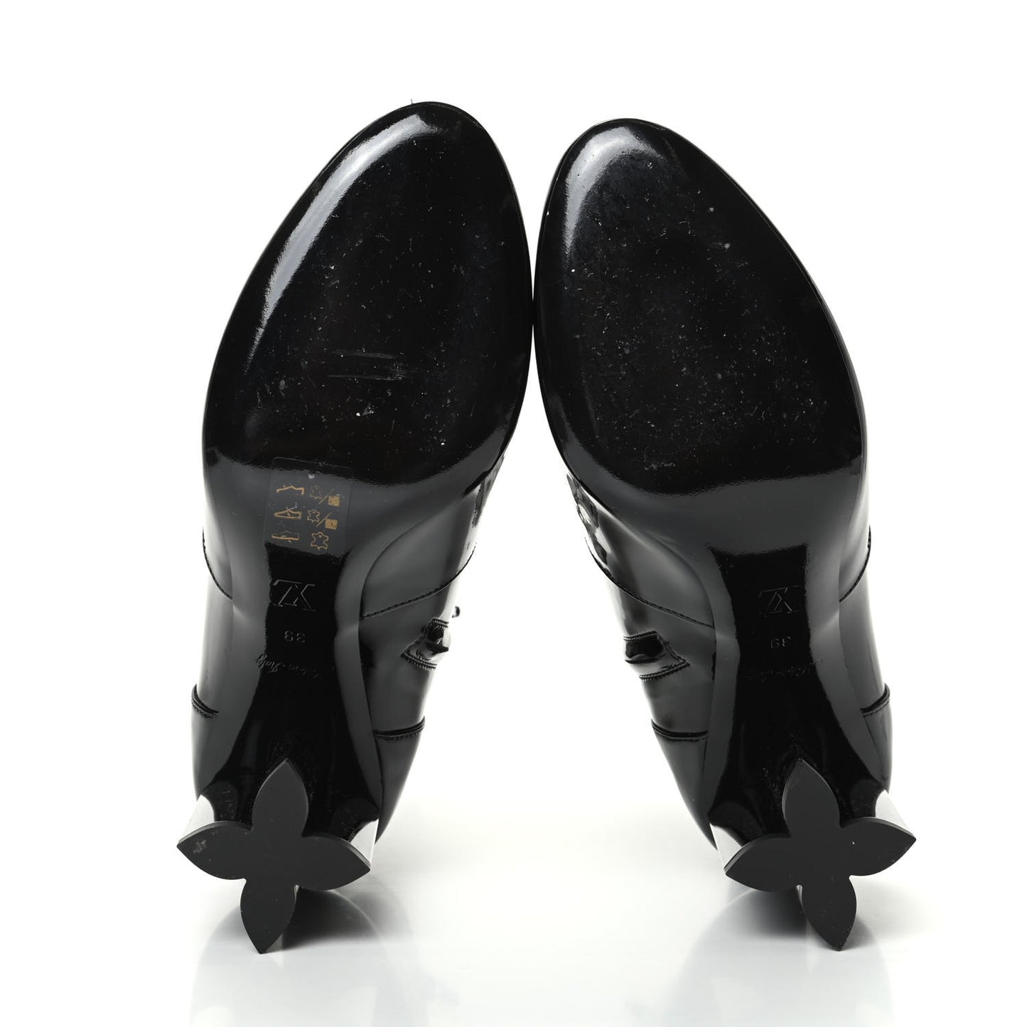 Patent Silhouette Ankle Boots 39 Black