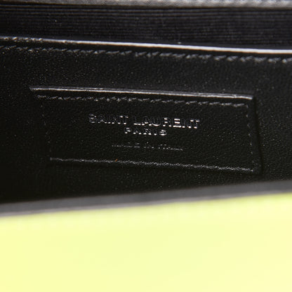 Saint Laurent Patent Grain de Poudre Small Monogram Kate Satchel Neon Yellow 8 of 13
