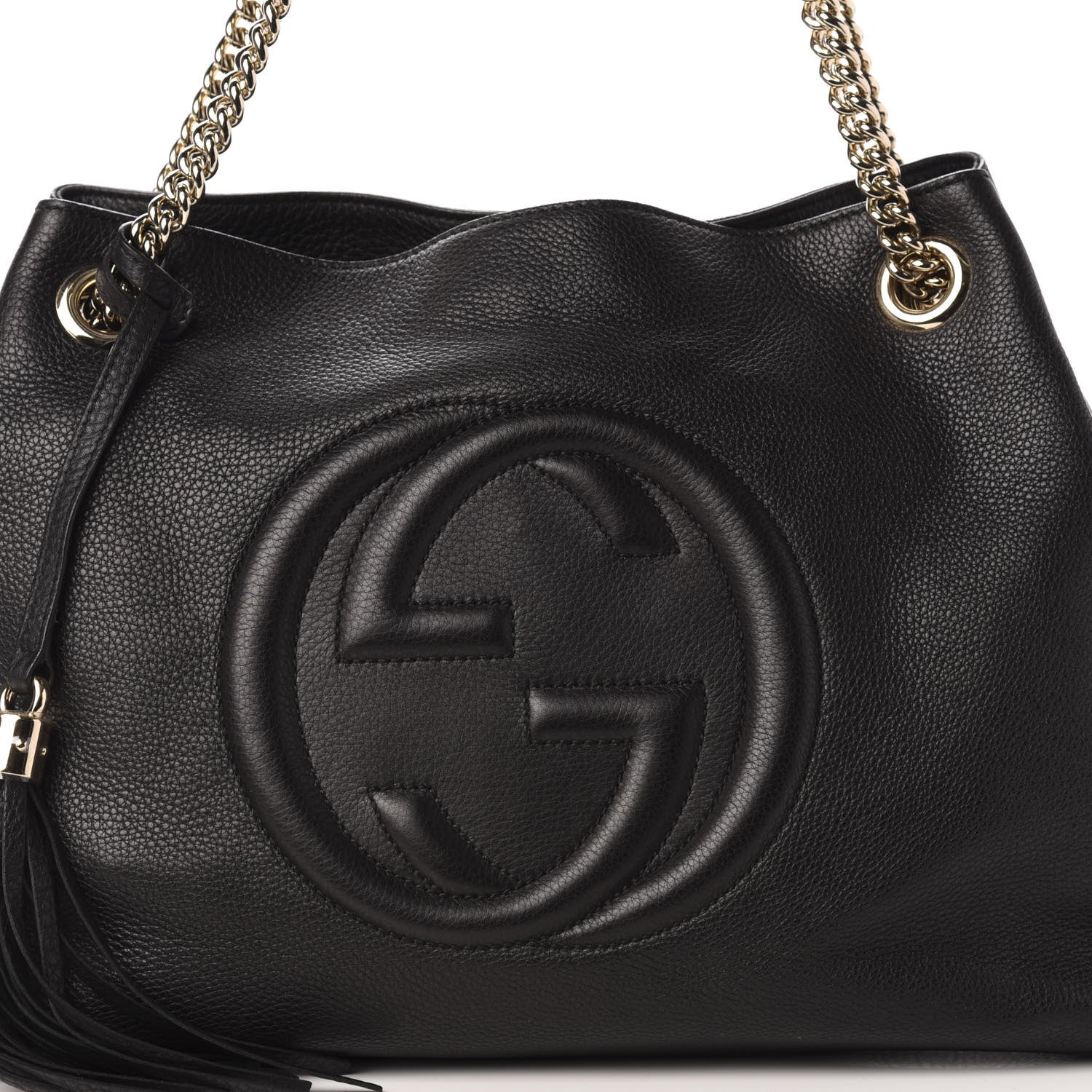 Gucci Pebbled Calfskin Medium Soho Chain Shoulder Bag Black 10 of 10