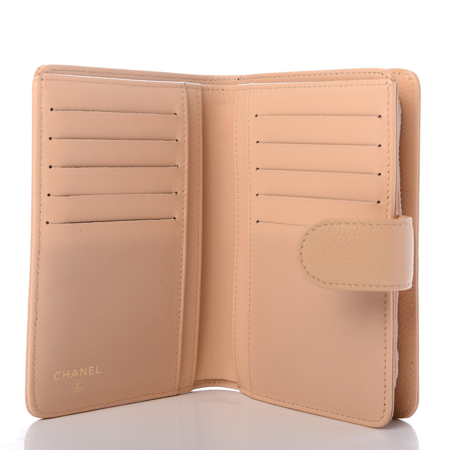 Caviar Timeless CC French Wallet Beige