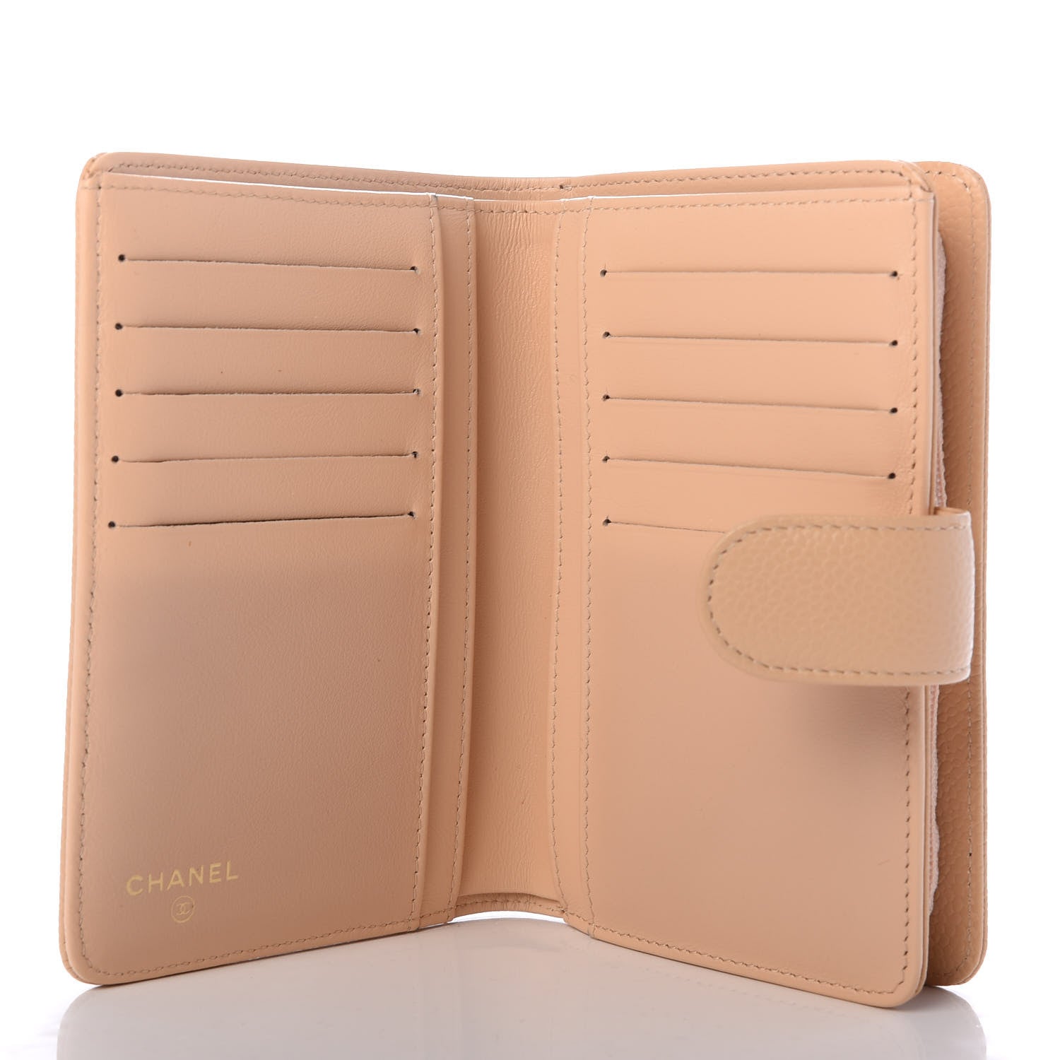 Chanel Caviar Timeless CC French Wallet Beige 5 of 7