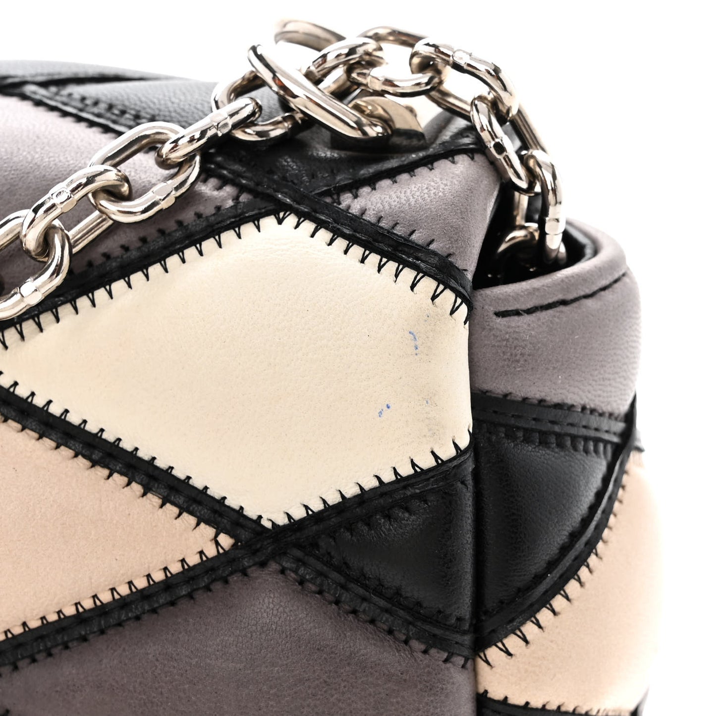 Lambskin Malletage GO-14 PM Beige Black
