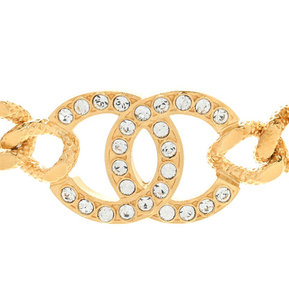 Chanel Crystal Chain Link CC Choker Necklace Gold 4 of 7