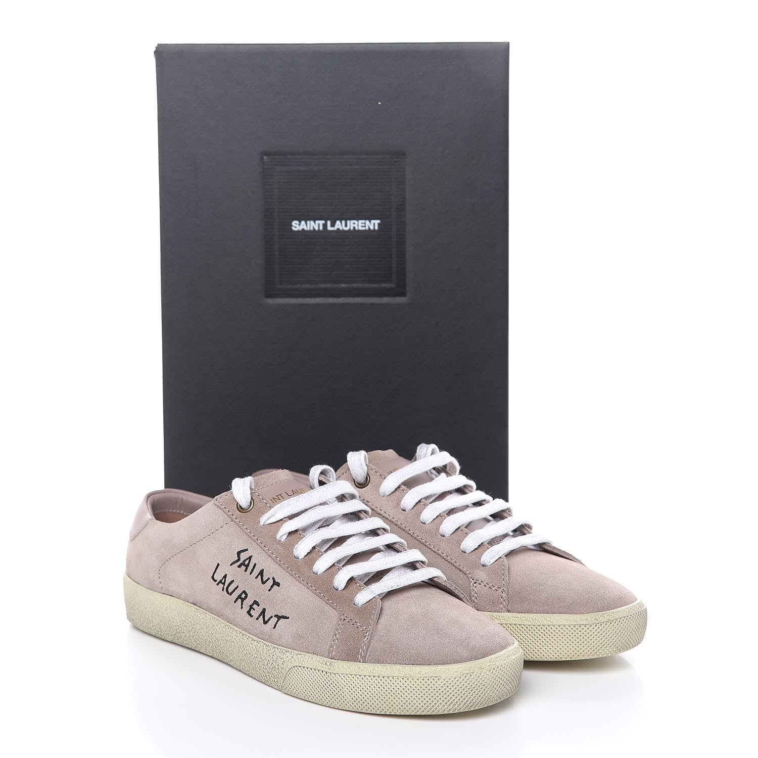 Saint Laurent Distressed Suede Womens Court Classic Sneakers 37 Rose Antique 12 of 12