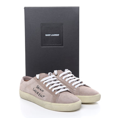 Saint Laurent Distressed Suede Womens Court Classic Sneakers 37 Rose Antique 12 of 12