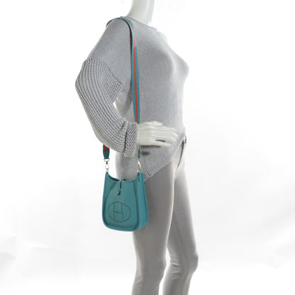 Hermes Taurillon Clemence Amazone Evelyne TPM Bleu Saint Cyr Feu 2 of 9