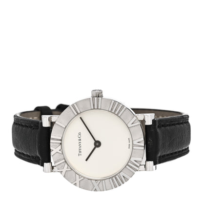 Tiffany Sterling Silver Calfskin 29mm Atlas Quartz Watch Black 2 of 4