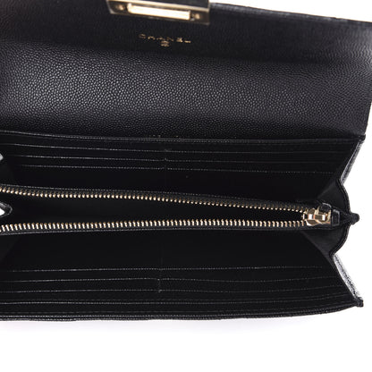 Chanel Caviar Quilted Large Golden Class Gusset Flap Wallet Black 5 of 7
