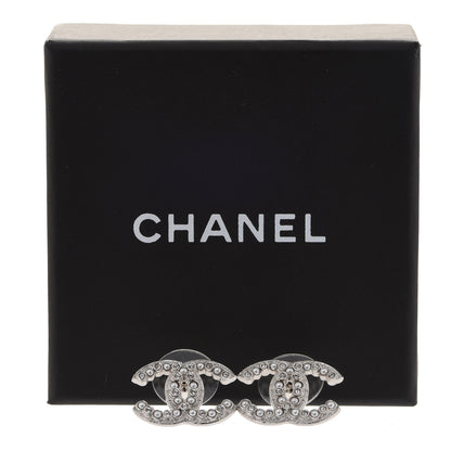 Chanel Crystal Pearl CC Earrings Silver 5 of 5